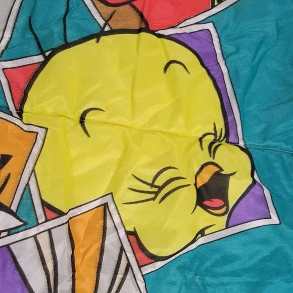 Vintage 90s Warner Bros Looney Tunes Sleeping Bag 1993 Bugs Taz Daffy Yosemite - Picture 7 of 15